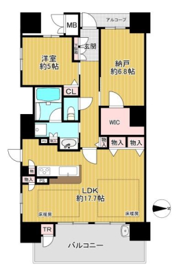 大阪府寝屋川市香里南之町の中古マンションの間取り図(販N)