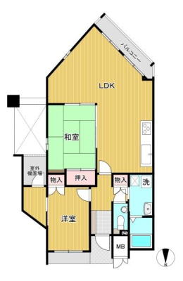 大阪府豊中市玉井町1丁目の中古マンションの間取り図