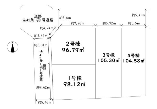 大阪府大阪市生野区田島3丁目の新築一戸建ての全体区画図