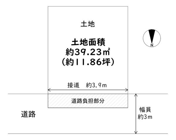 大阪府大阪市阿倍野区王子町3丁目の土地の間取り図
