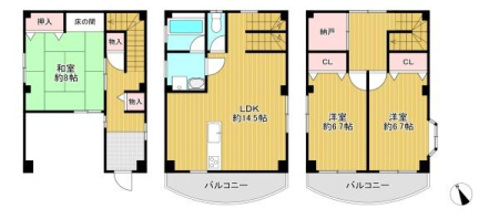 大阪府高槻市淀の原町の中古一戸建ての間取り図(販N)