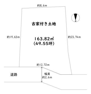 ���{�����s������8���ڂ̓y�n�̊Ԏ��}�i��N)