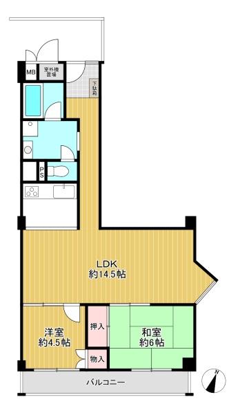 大阪府豊中市東泉丘1丁目 6-3の中古マンションの間取り図