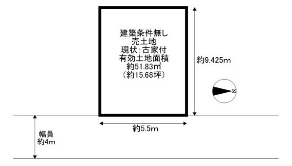 大阪府豊中市小曽根1丁目の土地の間取り図