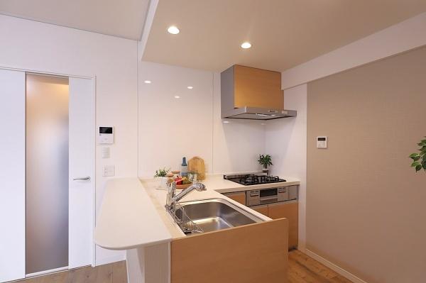 大阪府大阪市東住吉区湯里2丁目の中古マンションのキッチン