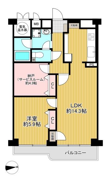 大阪府大阪市淀川区野中南2丁目 2-3の中古マンションの間取り図