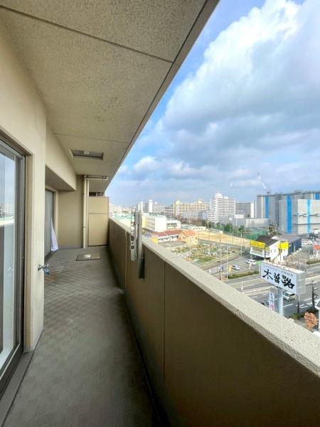 大阪府大阪市東住吉区住道矢田5丁目の中古マンションのバルコニー