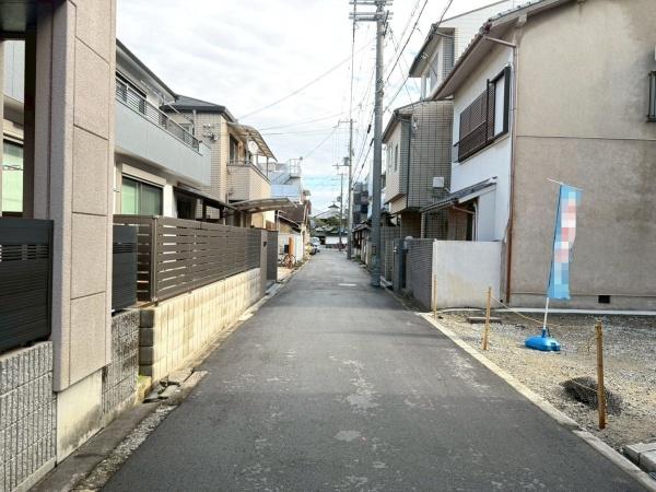 大阪府大阪市東住吉区南田辺3丁目の土地の前面道路含む現地写真