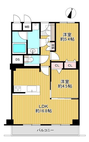大阪府大阪市淀川区三国本町1丁目 5-36の中古マンションの間取り図
