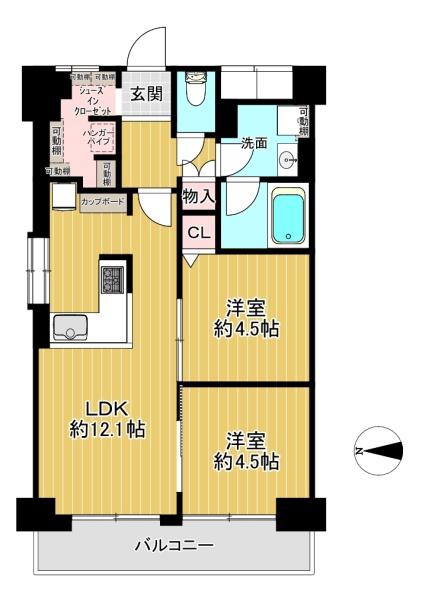 大阪府大阪市平野区西脇1丁目の中古マンションの間取り図