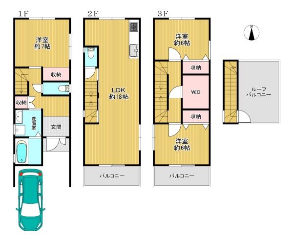 大阪府大阪市生野区生野西3丁目の中古一戸建ての間取り図