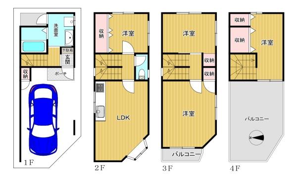 大阪府大阪市平野区西脇4丁目の中古一戸建ての間取り図