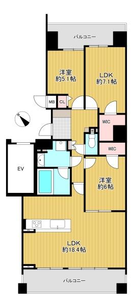 大阪府吹田市桃山台5丁目 の中古マンションの間取り図