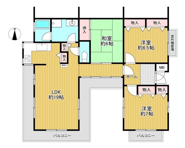兵庫県西宮市東山台2丁目の中古マンションの間取り図