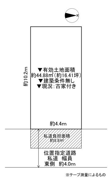 ���{����s���c��4���ڂ̓y�n�̊Ԏ��}