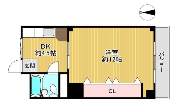 大阪府大阪市生野区巽北3丁目の中古マンションの間取り図