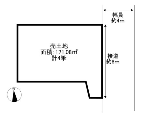 ���{���s����搶�쐼4���ڂ̓y�n�̊Ԏ��}�i��N)