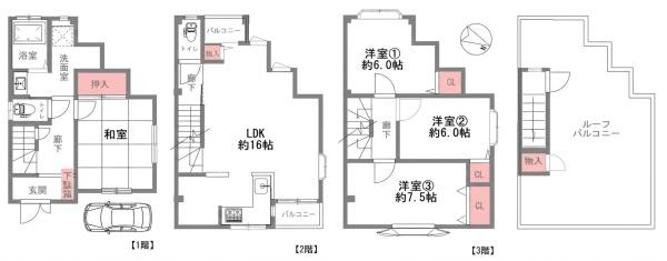 大阪府大阪市平野区長吉出戸2丁目の中古一戸建ての間取り図