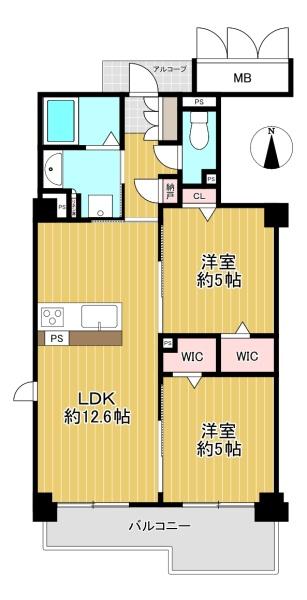 大阪府吹田市岸部中5丁目 2-1の中古マンションの間取り図