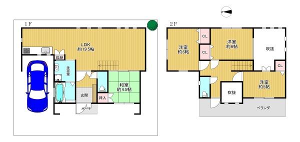 大阪府大阪市東住吉区住道矢田3丁目の中古一戸建ての間取り図