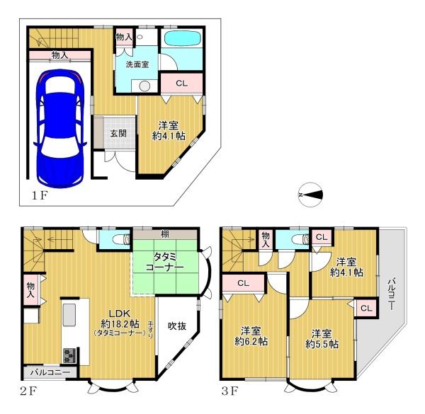 大阪府大阪市平野区加美西1丁目の中古一戸建ての間取り図