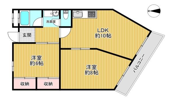 大阪府堺市堺区北三国ケ丘町3丁の中古マンションの間取り図