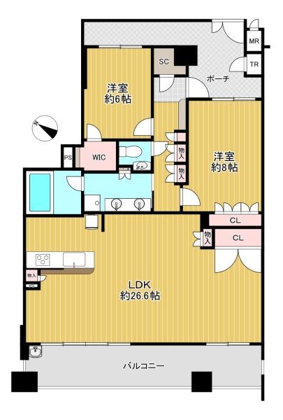 大阪府豊中市新千里西町1丁目 2-11の中古マンションの間取り図