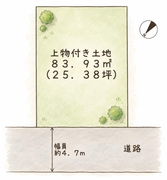 大阪府岸和田市八幡町の土地の間取り図