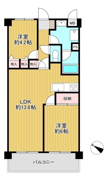 大阪府豊中市刀根山元町 12-27の中古マンションの間取り図